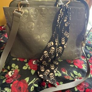 Betsey Johnson Gray Skull Embossed Women's Bag